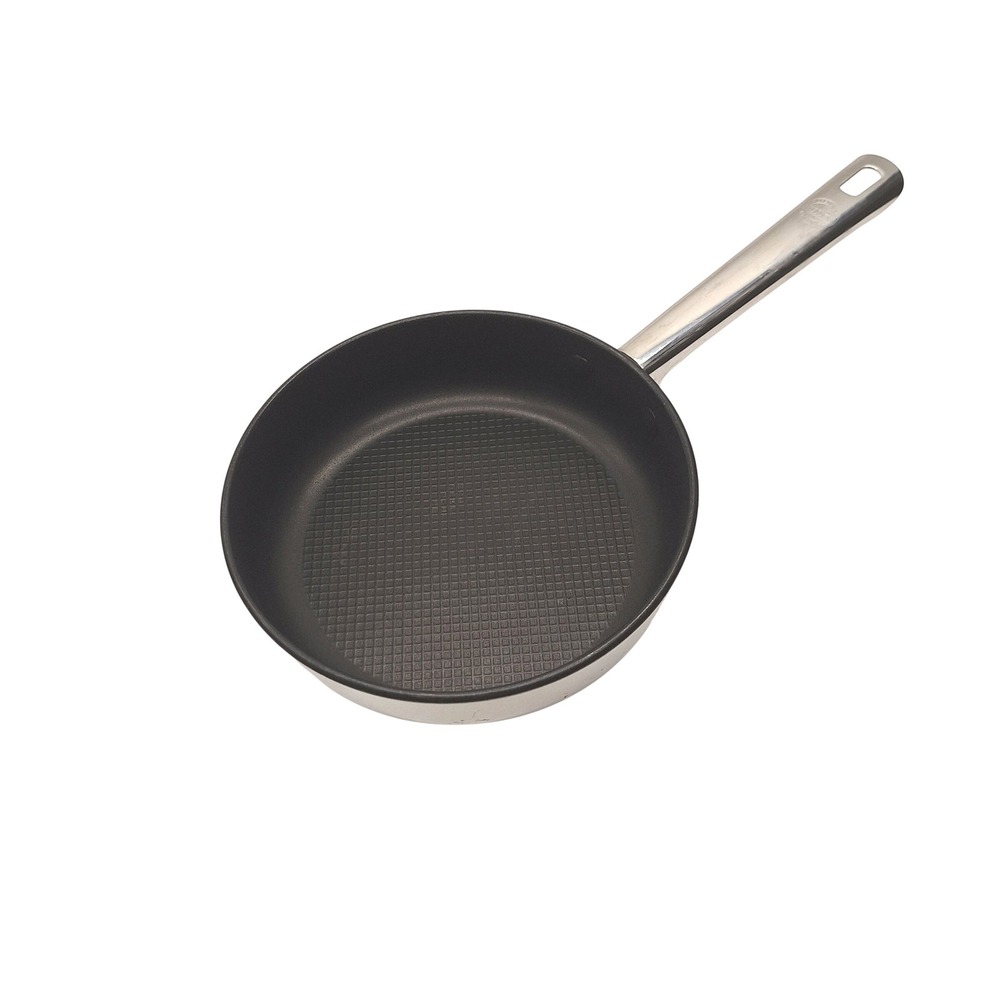 Steelon Professional Non-Stick Skillet Pan Stainless Steel Silver Black 7.5"